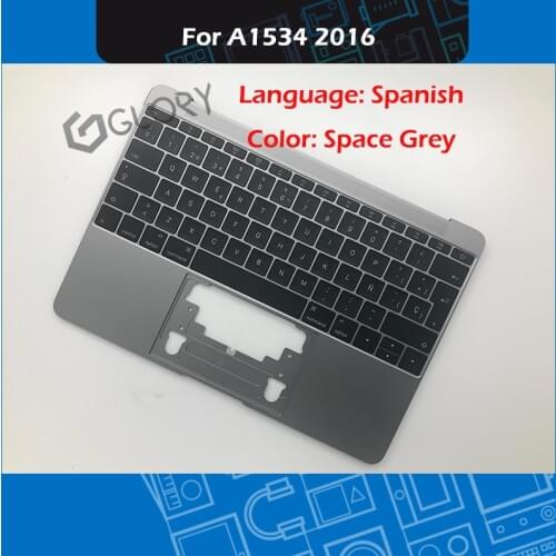 Grey A1534 Top Case + Keyboard for Macbook Retina 12" A1534 Palmrest Spanish Replacement 2016 Year