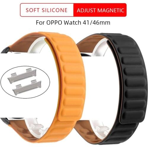 Silicone magnetic Watch Strap For Oppo Watch 41mm 46mm Watchband Colorful Wristband Sport Band Bracelet For Oppo Watch 46mm 41mm