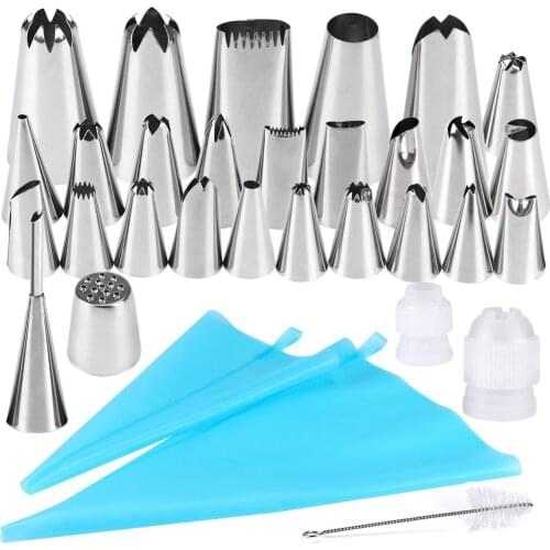 32pcs Silicone Pastry Bag Tips Kitchen DIY Piping Nozzle Cream Reusable Pastry Bags Cake Decor Bakeware Tools