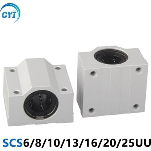 4PCS Linear Motion Ball Bearing Slide Block Bushing SC6 SCS8UU SC10UU SCS12UU13 16UU 20UU 25UU Linear Shaft CNC 3D Printer Parts
