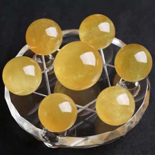 High quality natural SPAR crystal ball seven star array crystal ball with base