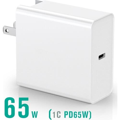 PD3.0 Max 65w Charger Adapter for Apple Mac Book 20v 3.25A Super Fast Charging Head Typc-C to Type C Plug