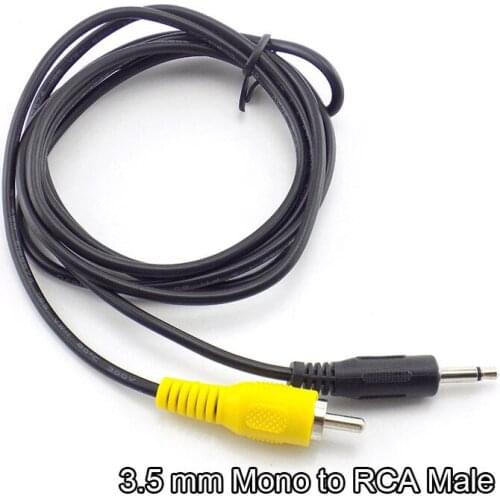 1.5M 3.5mm Mono Male Plug Jack Connector to Single RCA Male AV Audio Video Cable Adapter Cord for Computer Laptop MP3/MP4 W17