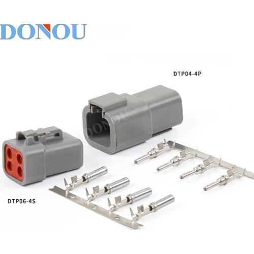 1set Deutsch waterproof connector auto connectorstruck lamp harness plug with terminals DTP04-4P DTP06-4S
