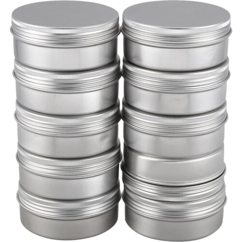 10 x Vacuum cosmetic container Container Jar of aluminum lip cream 150 ml screw cap