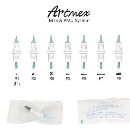 100pcs Artmex V3 V6 V8 V9 V11 A3 Needle cartridges R1 R3 R5 F3 F5 F7 F9 PMU Semi permanent makeup tattoo machine spare parts