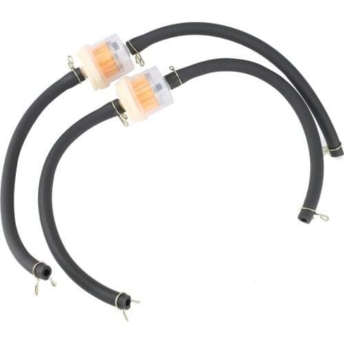 2PCS 6mm Inline Gas Petrol Gasoline Liquid Fuel Oil Filter Pipe Hose Line With 4 Clips For small petrol engine 2 or 4 stroke