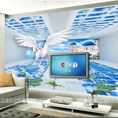 Space expansion 3D stereoscopic TV background wallpaper the living room bedroom mural Custom sizes