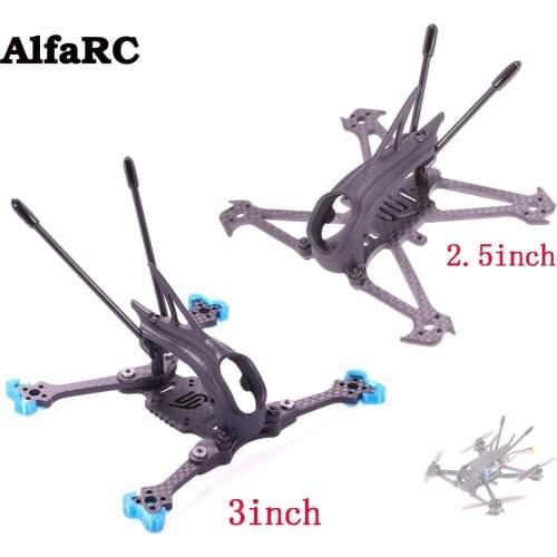 AlfaRC Herbie 112mm 2.5 Inch / 125mm 3 Inch Toothpick 3K Carbon Fiber Frame Kit with Nylon Canopy for FPV Racing Drone DIY RC