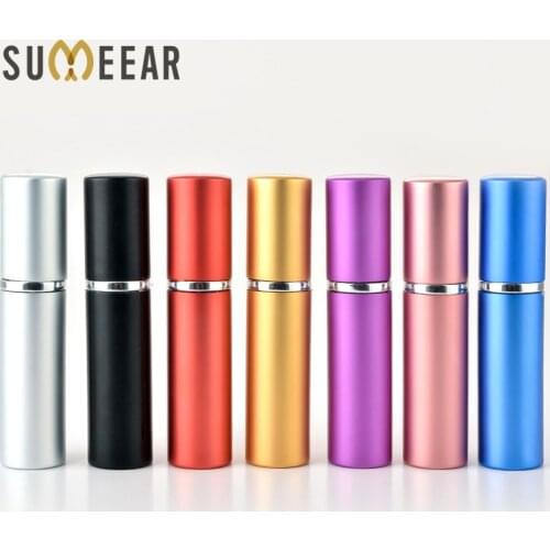 50 Piece/Lot 5ML Aluminum Refillable Perfume Bottle With Atomizer Portable Empty Parfume Case Container Spray Bottle