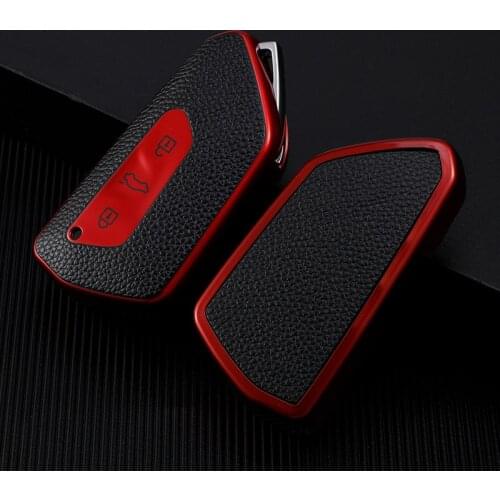 New Soft TPU Car Remote Key Full Cover Case For Volkswagen VW Golf 8 Mk8 2020 Skoda 3 Buttons Car Smart Key Holder Fob Keychain