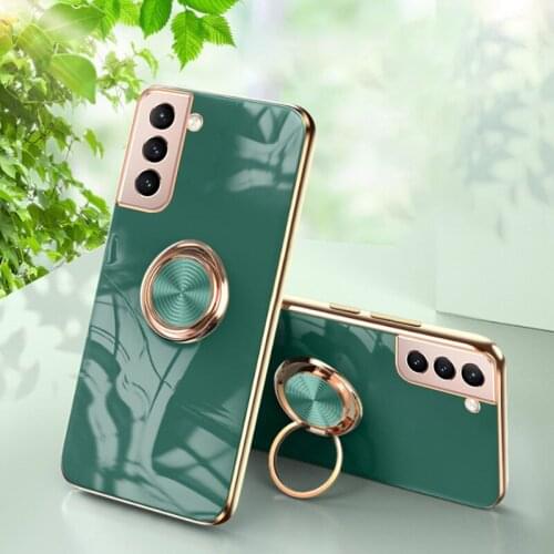 S21 Case For Samsung Galaxy S21 Utra S21 Plus S21 SamsungS21 Case Luxury Soft Silicone Cover with Magnetic Ring Holder Stand New