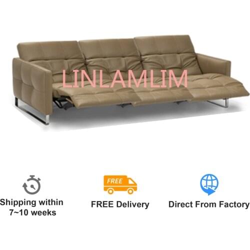 Electric recliner relax theater living room Sofa bed 3 seat functional genuine leather couch Nordic Cinema door to door delivery