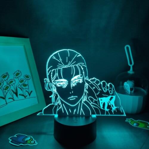 Attack on Titan 4 Anime Figure Eren Yeager Jaeger Led Night Light Manga RGB Gift Shingeki No Kyojin 3D Lamps Bedroom Table Decor