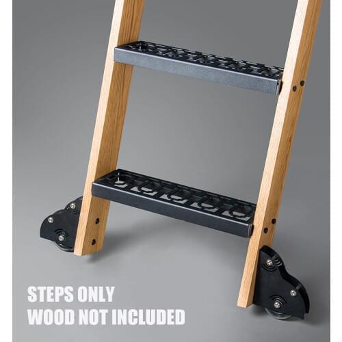 KINMADE Vintage Library Ladder Steps Detachable Step,7-Pack Retro Style Iron Steel Ladder Steps