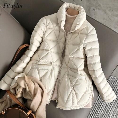 Winter Light Down Short Jacket Women 90% White Duck Down Warm Coat Ladies Stand Collar Casual Loose Solid Color Outwear