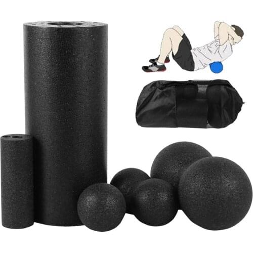 Yoga Massage Roller & Fitness Ball Foam Roller Set For Back Pain Self-Myofascial Treatment Pilates Muscle Release Exercises