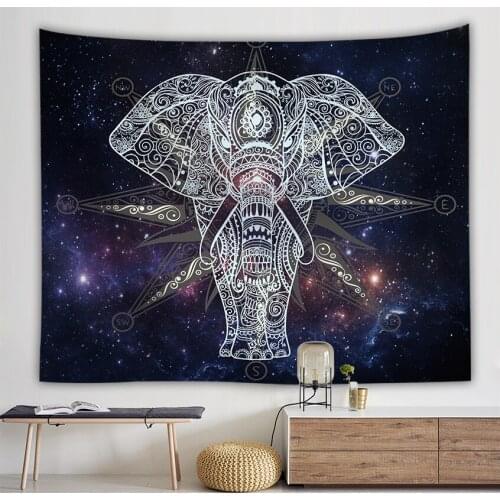 Night Sky Elephant Wall Decor Hanging Tapestry Mandala Cloth Yoga Mat Home Decor Gift Beach Throw Carpets Tapestry Wall Hanging