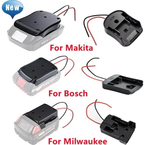 New For Makita Bosch Milwaukee 18v 14.4V Battery Mount Dock Power Connector With 14Awg Wires Connectors Adapter Tool Accessories