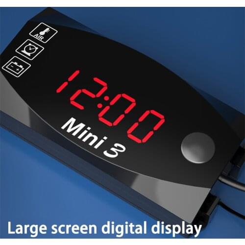 New High Quality Motorcycle Electronic Clock Thermometer Voltmeter Three-In-One Waterproof Dust-proof Voltmeter Tools