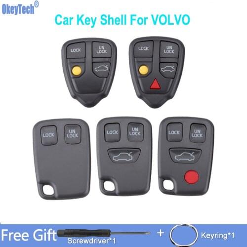 OkeyTech 2/3/4/5 Buttons Replacement Remote Car Key Shell For Volvo S40 S60 S70 S80 V40 V70 XC90 XC70 Car Key Cover Case Fob