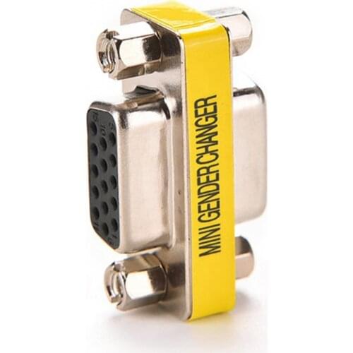 New Mini Female to Female VGA HD15 Pin Gender Changer Converter Adapter Connector