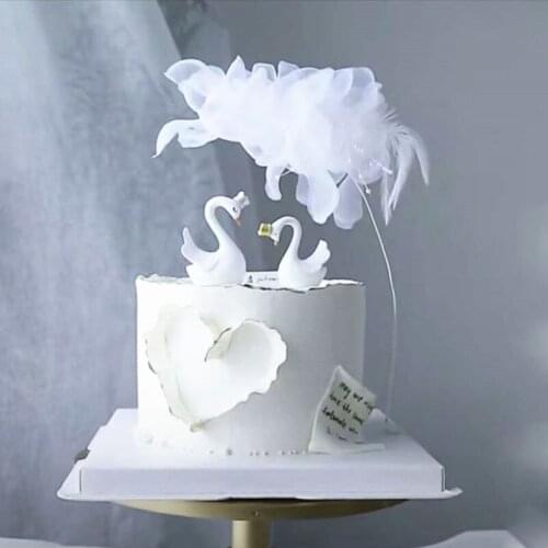 Feather Cake Topper for Birthday Wedding Cake Party Cake Decoration Baking Dessert Valentines Day Cake Top Decoration Supplies