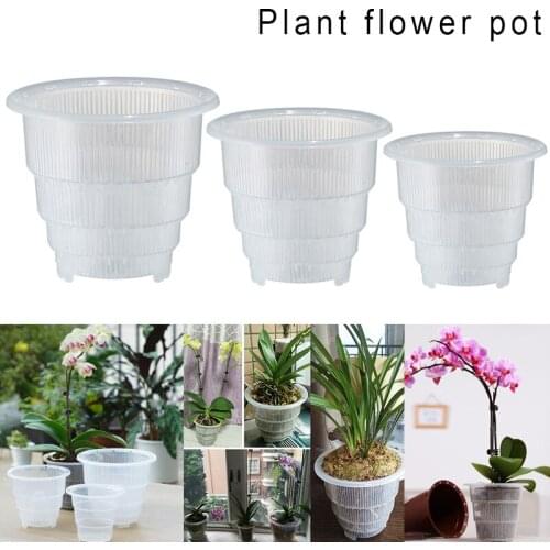 Plastic Mesh Pot Orchid Flower Planter Container Home Gardening Decor In Stock