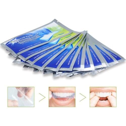 28Pcs / 14Pairs Advanced Teeth Whitening Strips Stain Removal For Oral Hygiene Clean Double Elastic Dental Bleaching Tools