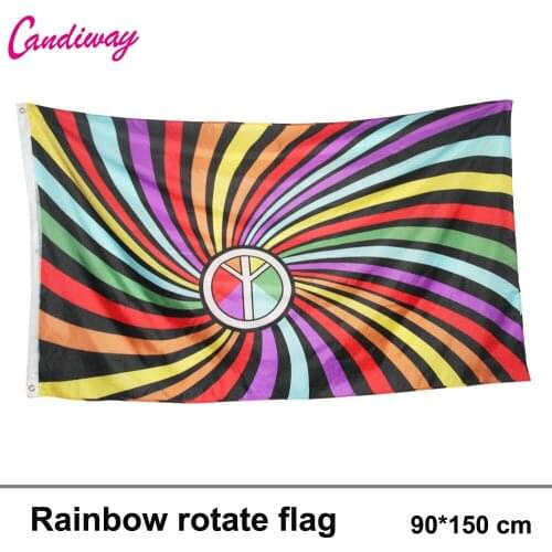 LGBT Rainbow Flag Indoor Outdoor Polyester RAINBOW GAY PRIDE FLAG 90*150cm Flag Gay Lesbian right wall sticker