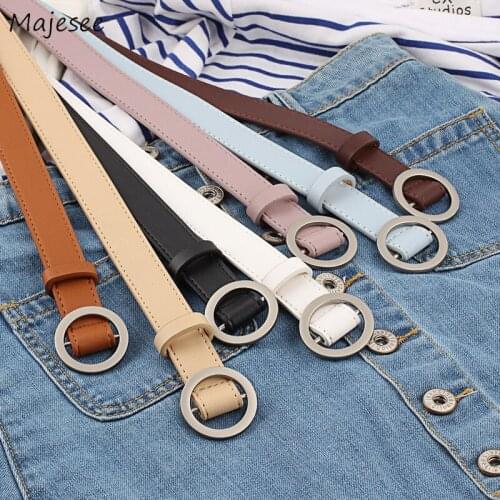 Belts Women Various Colors All-match Leisure Solid Candy Color Casual Fashion Belt Womens Students Korean Style Long Ulzzang
