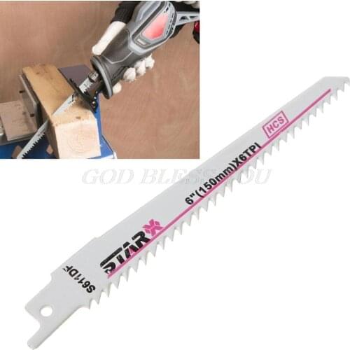 High Carbon Steel /Bi-Metal S611DF 150mm 6" Reciprocating Saw Blade Effective For Cutting Wood Woodworking Drop Shipping