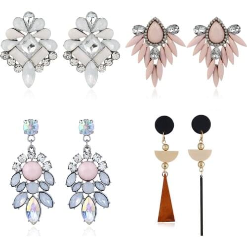 Retro crystal rhinestone earring with creative new European and American alloy earrings fashion crystal earrings for ladies