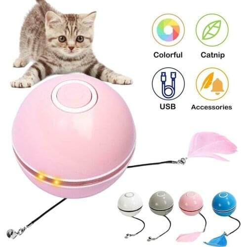 Cat Dog Toy LED light Interactive Remote Control Pet Bounce Ball Auto Jumping Rolling Toys Dog Cat Chasing Ball