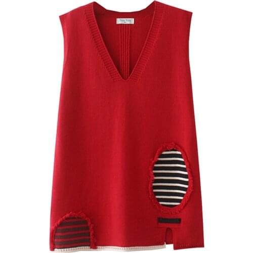 2021 Spring Women Sweater Vest Plus Size Pullover Fashion Casual Clothes Sleeveless Holes Rabbit Wool Knitting Tops XXL/4XL