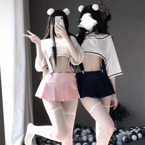 Womens Costumes Bunny Girl Maids Dress Outfit Sex Lingerie Set Cosplay Costumes Top Suspender Skirt Student Uniform Suit