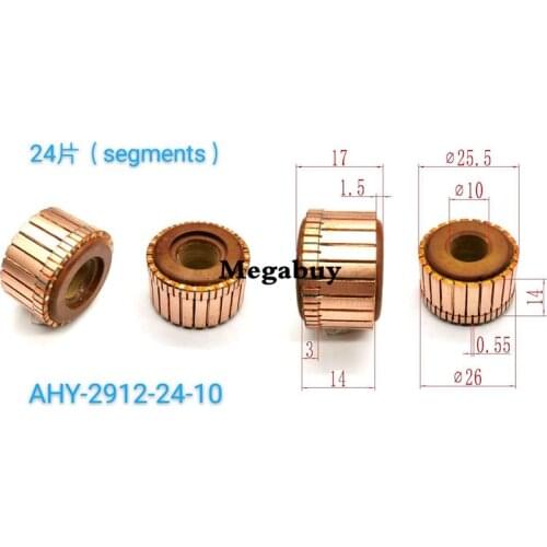 10x25.5x17mm 24p Copper Bars Alternator Electric Motor Commutator Copper Commutator Armature Commutator 2912-24-10