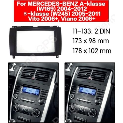 2 DIN Car Radio stereo Fitting installation adapter fascia For BENZ A-Klasse(W169) 2004-2012 B-Klasse(W245) 2005-2011 frame