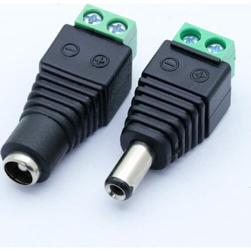 3 5 10PCS Male Female Connector 12V Female Power DC Adapter Male DC Power Cable Connector For 5050 LED Strip Light CCTV Camera