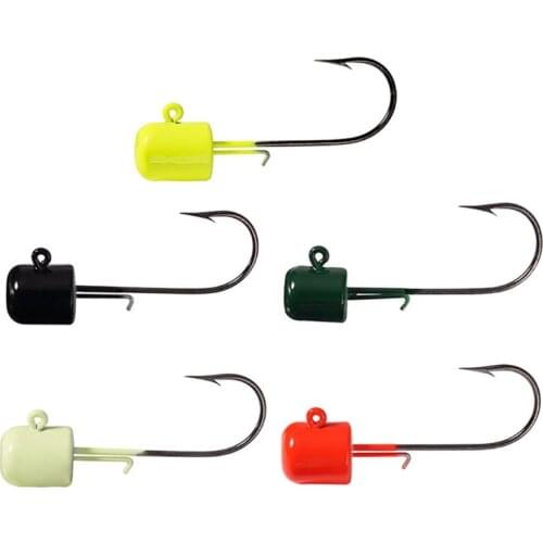 Y1UC 5 Pcs Fishing Hook Jig Head Soft Lure Bait Tackle Perch Bass Trout Haken Fishhook 2.5g/3.5g/5g/7g