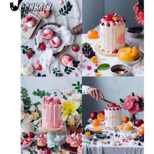 Fruit Cake Diamond Painting 5D Diy Strawberry Mosaic Embroidery Orange Cross Stitch Set Hand Inlaid Crafts Home Decoration