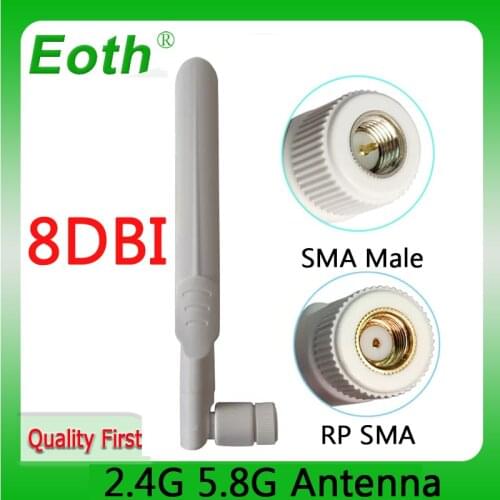 Wifi Antenna 2.4GHz 5GHz 5.8Ghz Antenna 8dBi RP-SMA Connector Dual Band aerial SMA female wireless router 2.4 ghz antena 5.8