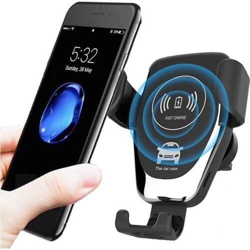 Car Fast Wireless Charger For iPhone 8 8 Plus XS 7.5W Car Wireless Charger For Samsung Galaxy S7 S8 S9 S10 Note 9 Charger