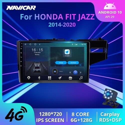 2Din Android10 Car Radio For HONDA FIT JAZZ 2014-2020 GPS Navigation Stereo Receiver Car Multimedia Player Car Video Auto Radio