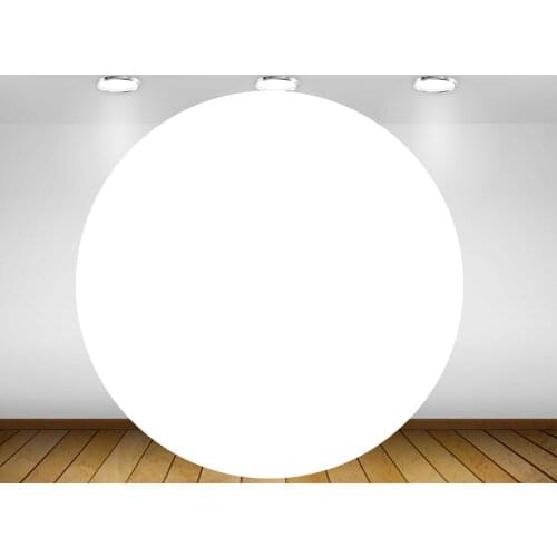 White elastic round backdrop display for wedding baby shower birthday party decoration photo background banner prop
