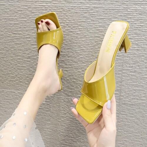 Sexy High Heels Lady Shoes Fashion Women Sandals Multicolour Open Toe Ankle Strap Buckle 6.5cm Low Heel Summer Sandals