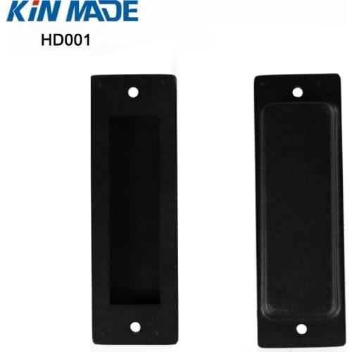 Barn Door Flush Pull Black Rectangular Recessed Sliding Wooden Door Pull Handles with Mount Screws Included 100pcs one carton