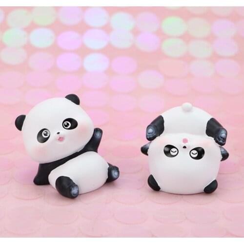 Home Decore Creative Cartoon Cute Panda Baking Childrens Birthday Cake Decorative Dessert Series Accessories Car Accessories