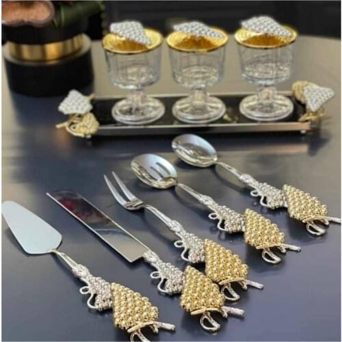 Elegant Quality Stainless Steel Tableware Flatware Dinnerware Cutlery Service Set Fork Spoon Knife Kitchen Tools Handcraft