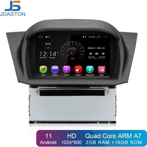 JDASTON Android 10.0 Car DVD Player For Ford Fiesta 2013 2014 2015 2016 WIFI GPS Navigation 1 Din Car Radio Stereo Multimedia